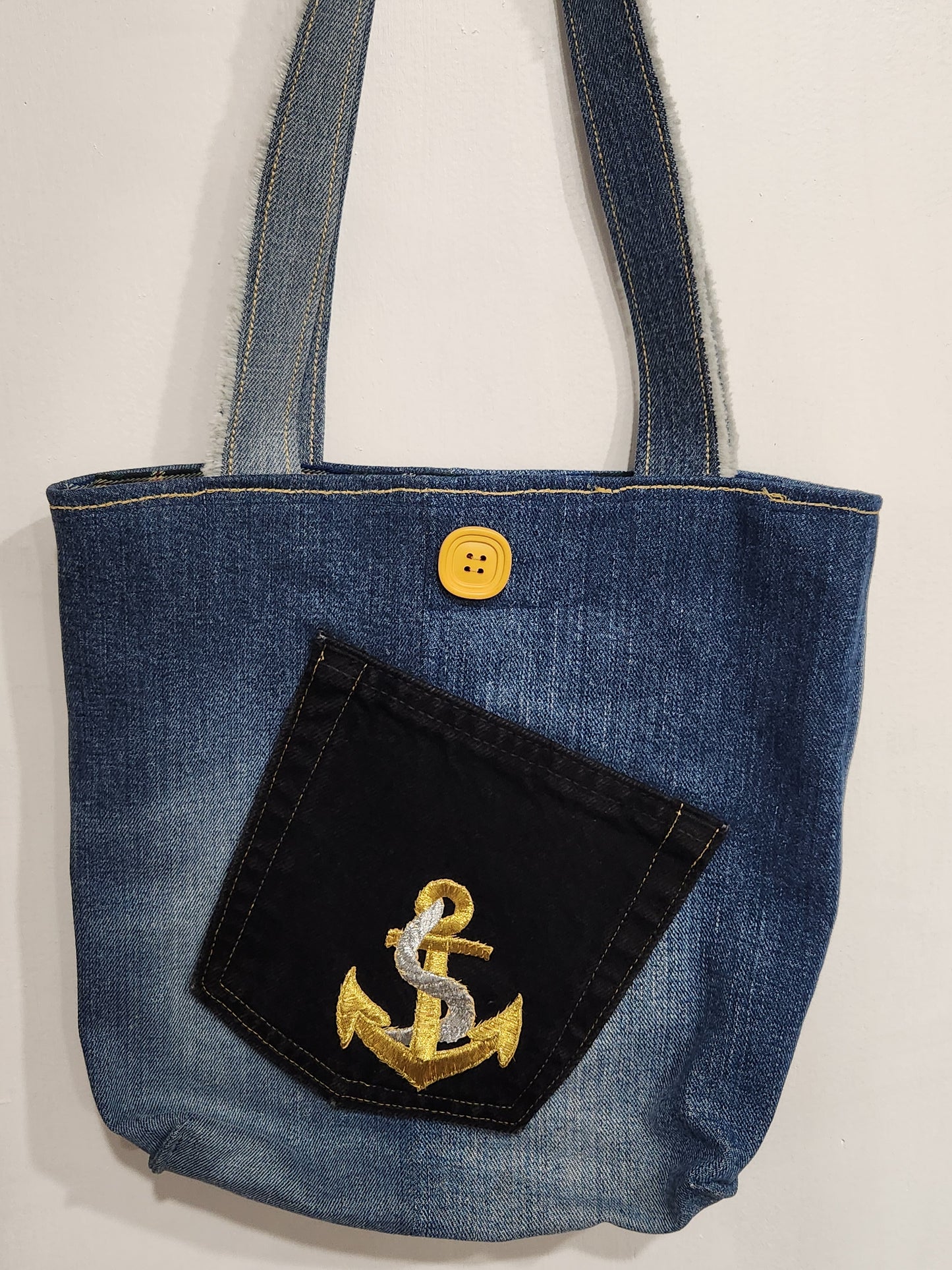 Hand-Painted Sailboat Tote