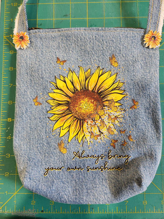 Sunflower Decal Shoulder Bag