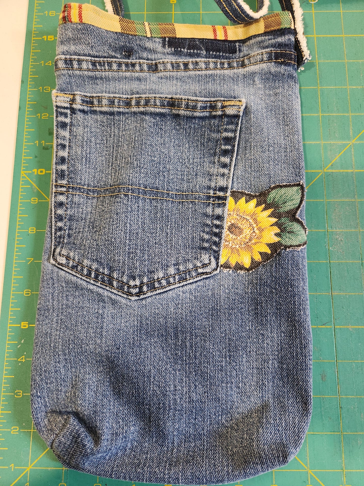 Sunflower Denim Bag